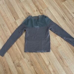 Zara Two-Tone Gray Long Sleeve Top